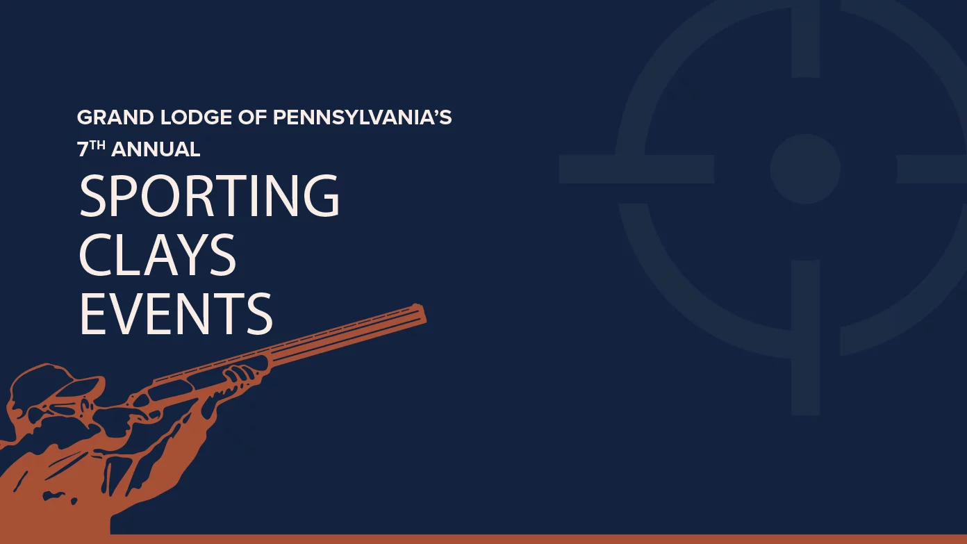 sporting-clays Illustration of man with rifle, reads "Grand Lodge of Pennsylvania's 7th annual Sporting Clays Events"