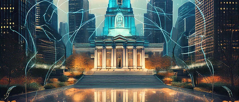 Cropped image of Pennsylvania Freemason cover featuring AI generated city scape.