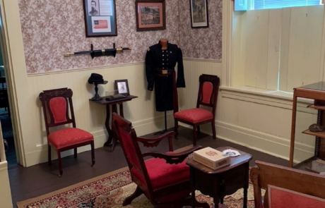 12-2 Room decorated with Revolutionary War era items.
