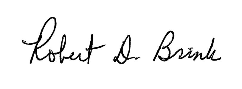 Robert D. Brink's signature.